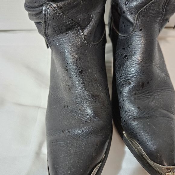 Black Fringe Cowboy Boots - Picture 7 of 7